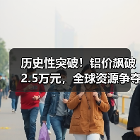 历史性突破!铝价飙破2.5万元,全球资源争夺战白热化(图1) 历史性突破!铝价飙破2.5万元,全球资源争夺战白热化(图1)