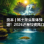 资本 | 稀土龙头集体预增!2026还是投资风口吗?(图1) 资本 | 稀土龙头集体预增!2026还是投资风口吗?(图1)